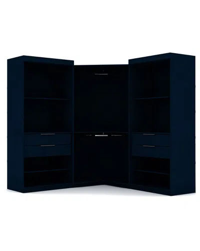 Manhattan Comfort Set Of 3 Mulberry Open 3-sectional Corner Closets In Black