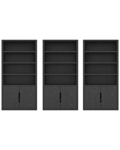 MANHATTAN COMFORT MANHATTAN COMFORT SET OF 3 RIVINGTON MODERN BOOKCASE CABINETS (4-SHELF)