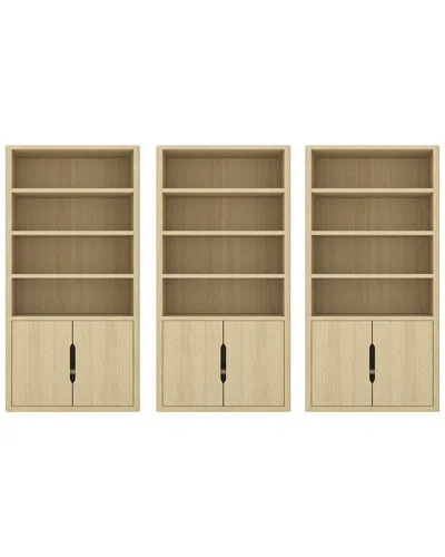 MANHATTAN COMFORT MANHATTAN COMFORT SET OF 3 RIVINGTON MODERN BOOKCASE CABINETS (4-SHELF)