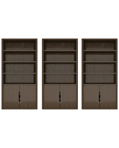 MANHATTAN COMFORT MANHATTAN COMFORT SET OF 3 RIVINGTON MODERN BOOKCASE CABINETS (4-SHELF)