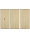 Manhattan Comfort Set Of 3 Rivington Modern Bookcase Cabinets (5-shelf) In Neutral