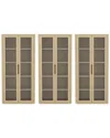Manhattan Comfort Set Of 3 Rivington Modern Bookcase Cabinets (5-shelf) In Brown
