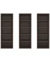 Manhattan Comfort Set Of 3 Rivington Modern Open Bookcases (5-shelf) In Black