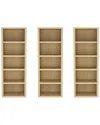 Manhattan Comfort Set Of 3 Rivington Modern Open Bookcases (5-shelf) In Brown