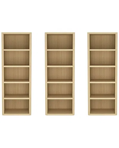 MANHATTAN COMFORT MANHATTAN COMFORT SET OF 3 RIVINGTON MODERN OPEN BOOKCASES (5-SHELF)
