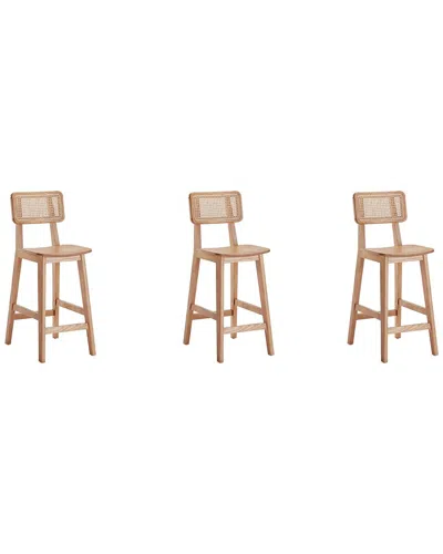 MANHATTAN COMFORT MANHATTAN COMFORT SET OF 3 VERSAILLES COUNTER STOOLS