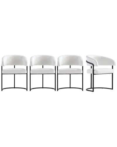 Manhattan Comfort Set Of 4 Augusta Dining Chairs In White