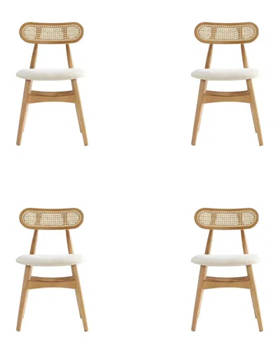Manhattan Comfort Set Of 4 Colbert Dining Chairs In Brown