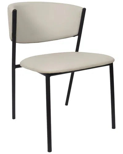 Manhattan Comfort Set Of 4 Drift Metal Vegan Leather Side Chairs In Gray