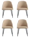 Manhattan Comfort Set Of 4 Gracie Modern Leatherette Dining Chairs With Steel  Legs