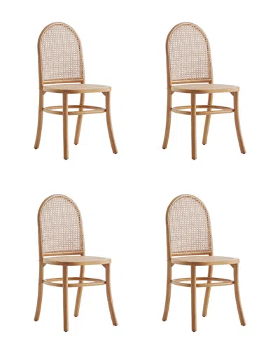 Manhattan Comfort Paragon Dining Chair 2.0 In Nature And Cane - Set
