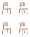 Manhattan Comfort Versailles Square Dining Chair In Nature Cane - Se