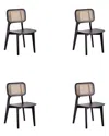 Manhattan Comfort Versailles Square Dining Chair In Black And Natura