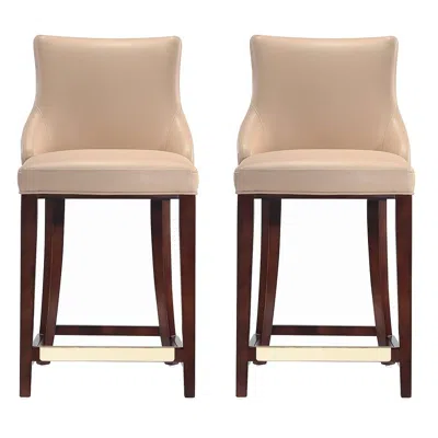Manhattan Comfort Shubert Counter Stool In Tan - Set Of 2