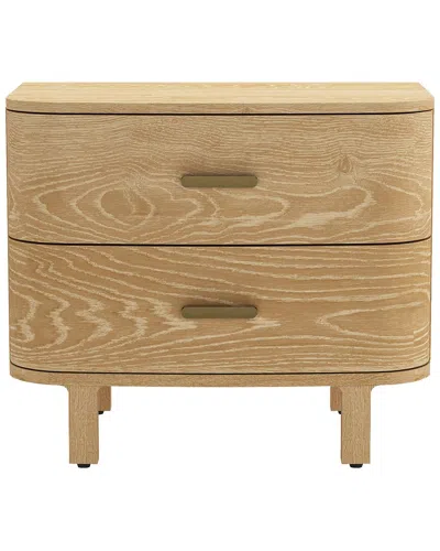 Manhattan Comfort Solara 30in Solid Wood Nightstand In Brown