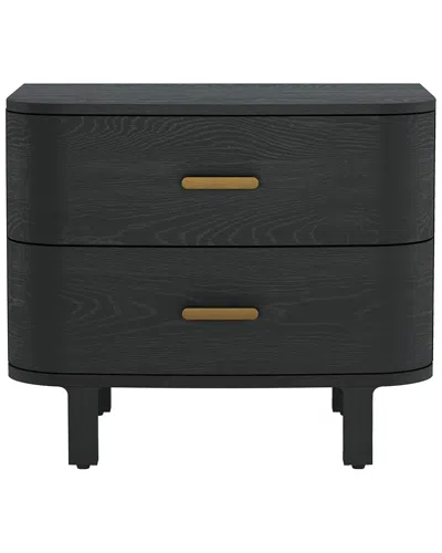 Manhattan Comfort Solara 30in Solid Wood Nightstand In Gray