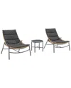 Manhattan Comfort Sunset Modern 3pc Patio Conversation Set In Grey