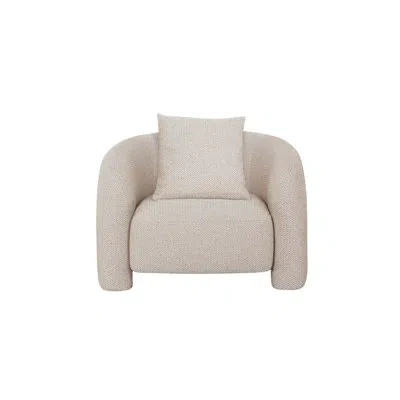 Manhattan Comfort Sylvia Modern Glam Tweed Upholstered Pine Wood Accent Chair With Accent Pillow In Gold Dust Tweed