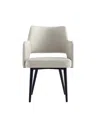 Manhattan Comfort Tremont Leatherette Upholstered Dining Armchair In White