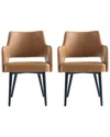 Manhattan Comfort Tremont Modern Leatherette Dining Arm Chair With Metal Legs
