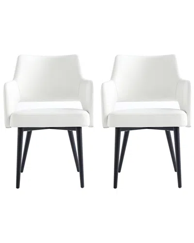 MANHATTAN COMFORT MANHATTAN COMFORT TREMONT MODERN LEATHERETTE DINING ARM CHAIR WITH METAL LEGS