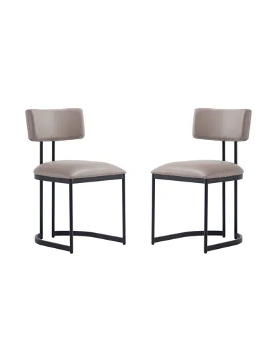 Manhattan Comfort Uno 33.1" Faux Leather Upholstered Dining Side Chair In Gray