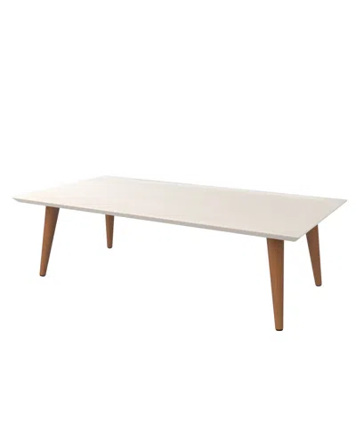 Manhattan Comfort Utopia 17.52" Wood Low Rectangle Coffee Table In White