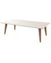 Manhattan Comfort Utopia White Gloss And Maple Cream Rectangular Coffee Table In White