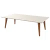 Manhattan Comfort Utopia White Gloss And Maple Cream Rectangular Coffee Table In White