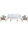Manhattan Comfort Vine Modern 4pc Patio Conversation Set In White
