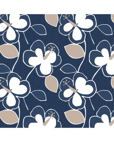 Manhattan Comfort Wallpaper In Navy