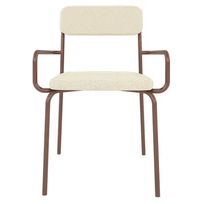 Manhattan Comfort Whythe Dining Chair In Natural Linen & Corten