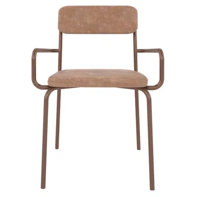 Manhattan Comfort Whythe Pu Leather Dining Chair In Corten In Brown