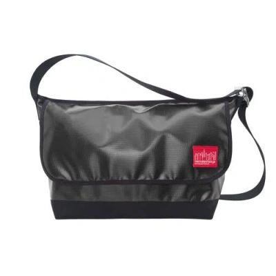 Manhattan Portage Vinyl Vintage Messenger Bag In Black