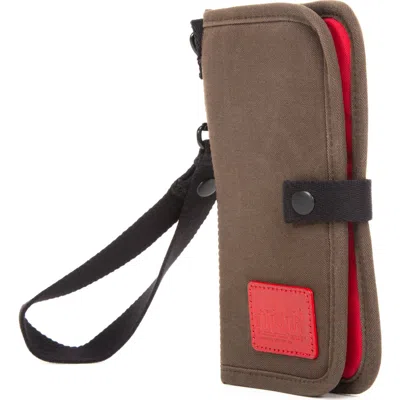 Manhattan Portage Waxed Nylon Continental Wallet In Brown