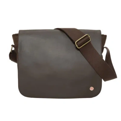 Manhattan Portage Waxed Nylon Sheridan Messenger Bag In Brown