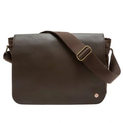 Manhattan Portage Waxed Nylon Sheridan Messenger Bag In Brown