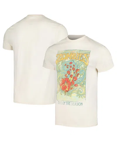 Manhead Merch Men's  Cream The Zombies Time Of The Season Distressed Graphic T-shirt