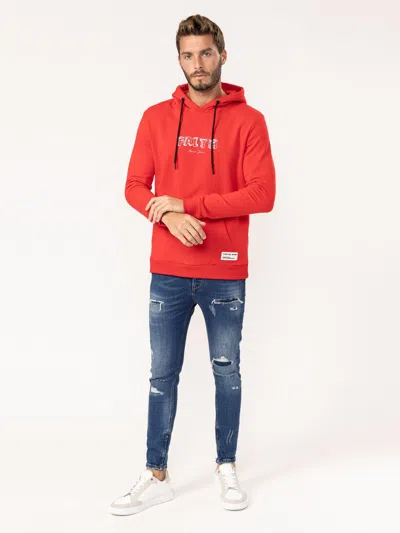 Mania Jeans Basic Hoodie In Red