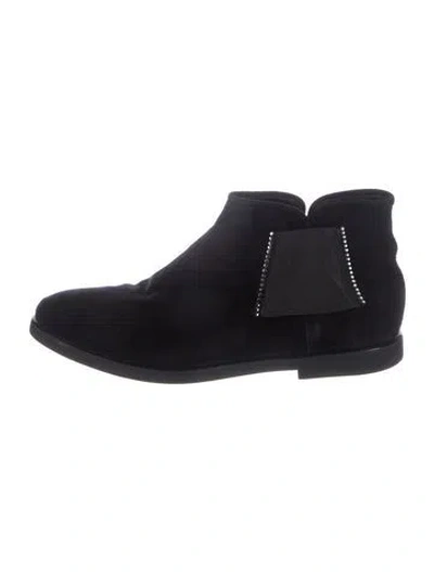 Pre-owned Mania Suede Chelsea Boots In Black