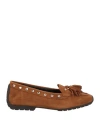 Mania Woman Loafers Brown Size 6 Leather In Brown
