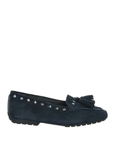 Mania Woman Loafers Midnight Blue Size 6 Leather