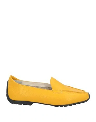 Mania Woman Loafers Yellow Size 7 Leather