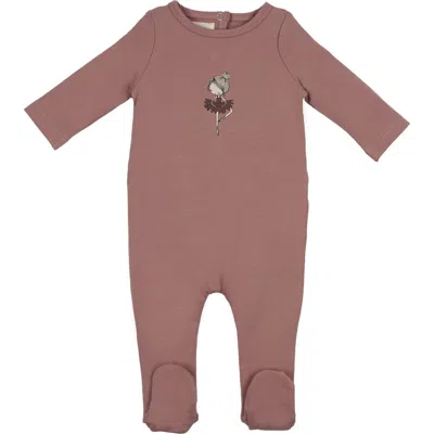 Maniere Babies' Manière Ballerina Print Cotton Blend Footie In Brown