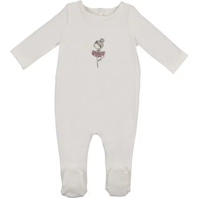 Maniere Babies' Manière Ballerina Print Cotton Blend Footie In Multi