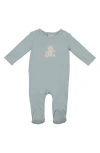 Maniere Babies' Manière Bear Appliqué Footie In Blue