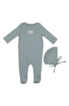 Maniere Babies' Manière Bebe Pointelle Footie & Hat Set In Multi