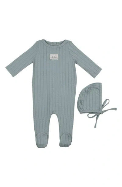 Maniere Babies' Manière Bebe Pointelle Footie & Hat Set In Multi