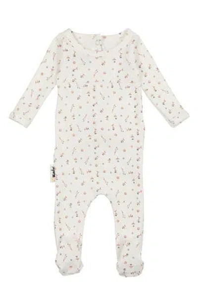 Maniere Babies' Manière Berry Floral Footie In White