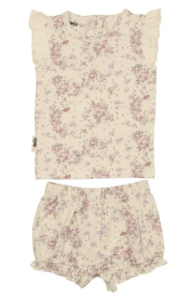 Maniere Blooming Baby Sleeveless Top & Shorts Set In Sand